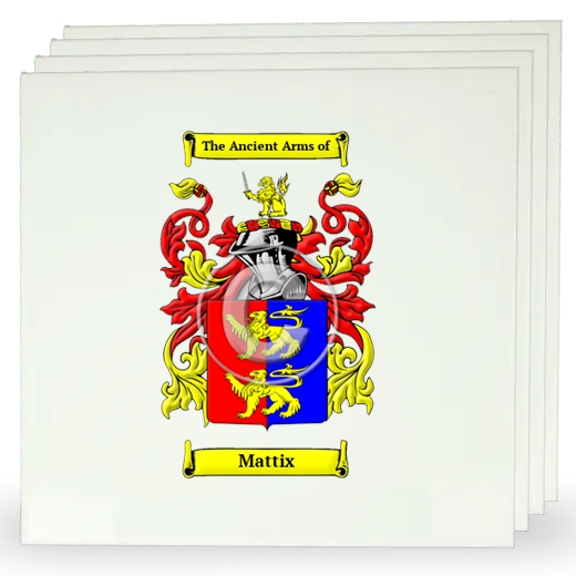 Mattix Set of Four Large Tiles with Coat of Arms