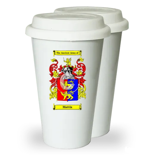 Mattix Pair of Ceramic Tumblers with Lids