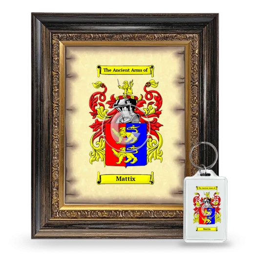 Mattix Framed Coat of Arms and Keychain - Heirloom