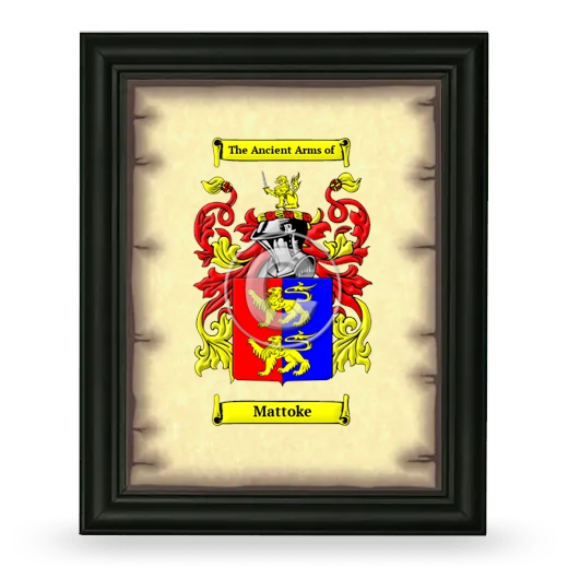 Mattoke Coat of Arms Framed - Black