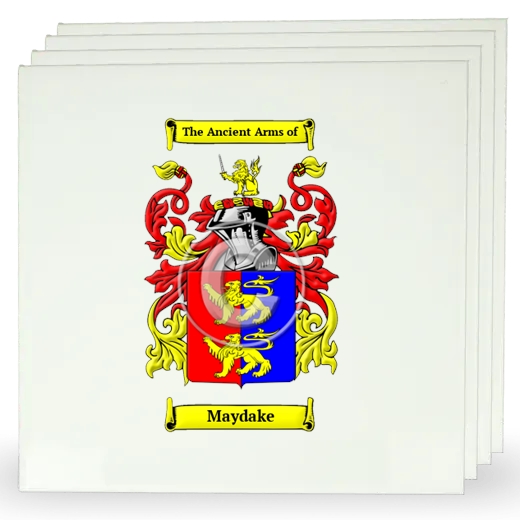 Maydake Set of Four Large Tiles with Coat of Arms