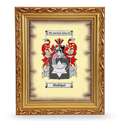 Madrigal Coat of Arms Framed - Gold