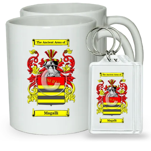 Magalli Pair of Coffee Mugs and Pair of Keychains