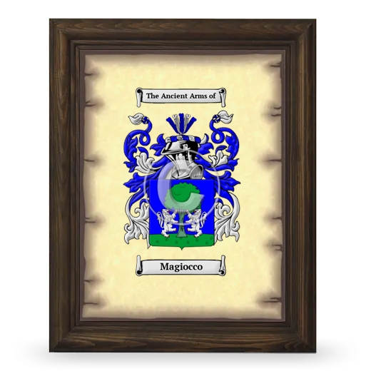 Magiocco Coat of Arms Framed - Brown