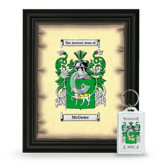 McGwier Framed Coat of Arms and Keychain - Black