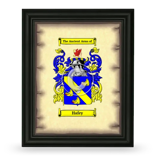 Hafey Coat of Arms Framed - Black