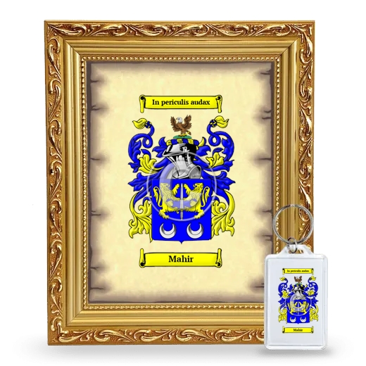 Mahir Framed Coat of Arms and Keychain - Gold