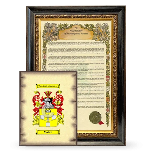 Mailer Framed History and Coat of Arms Print - Heirloom