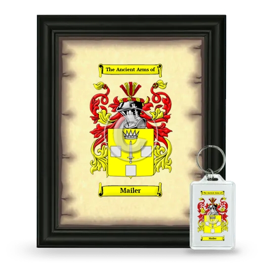 Mailer Framed Coat of Arms and Keychain - Black