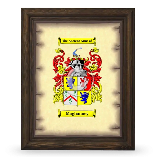 Maghanney Coat of Arms Framed - Brown