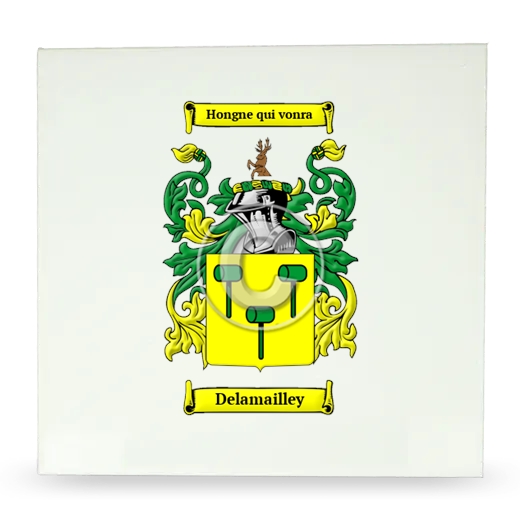 Delamailley Large Ceramic Tile with Coat of Arms