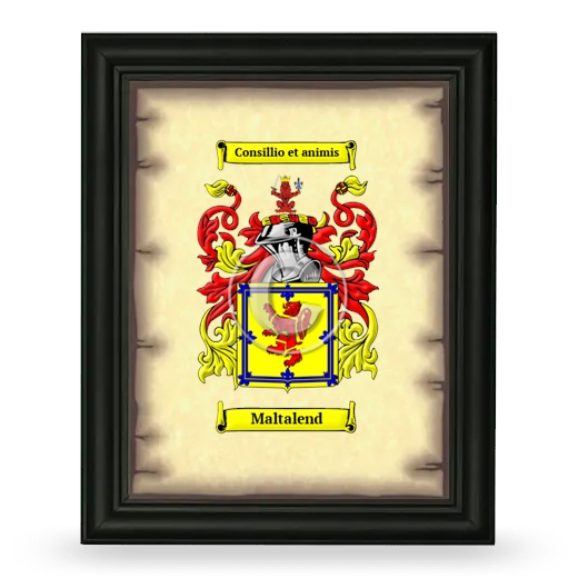 Maltalend Coat of Arms Framed - Black