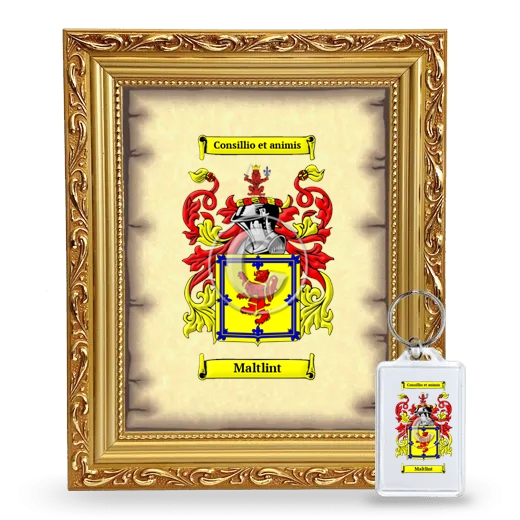 Maltlint Framed Coat of Arms and Keychain - Gold