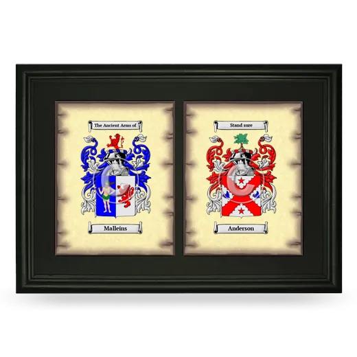 Double Coat of Arms Framed - Black