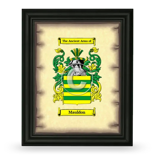 Mauldon Coat of Arms Framed - Black