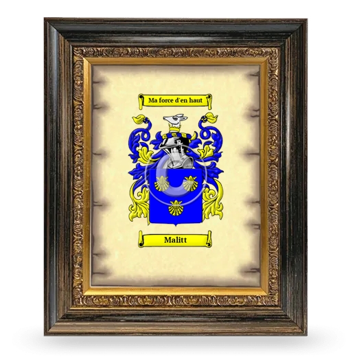 Malitt Coat of Arms Framed - Heirloom