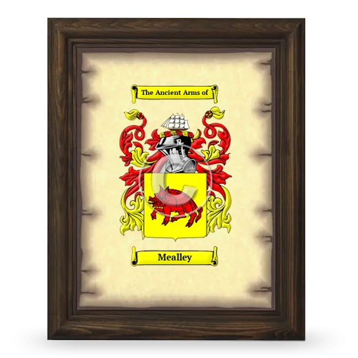 Mealley Coat of Arms Framed - Brown