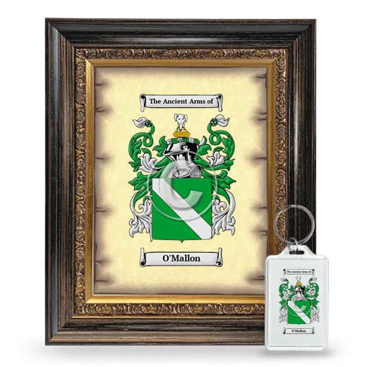 O'Mallon Framed Coat of Arms and Keychain - Heirloom