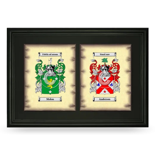 Double Coat of Arms Framed - Black