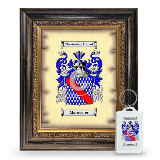 Mancester Framed Coat of Arms and Keychain - Heirloom