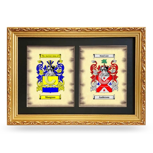 Double Coat of Arms Framed - Gold