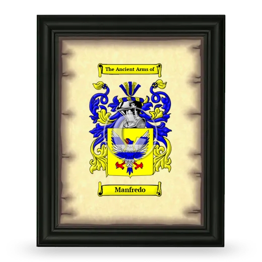 Manfredo Coat of Arms Framed - Black