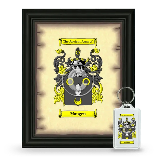 Mangen Framed Coat of Arms and Keychain - Black