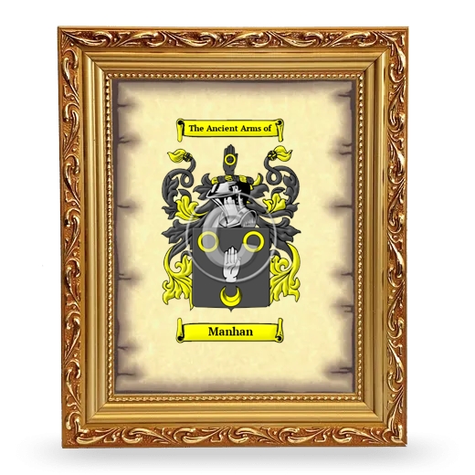 Manhan Coat of Arms Framed - Gold