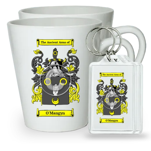 O'Mangyn Pair of Latte Mugs and Pair of Keychains