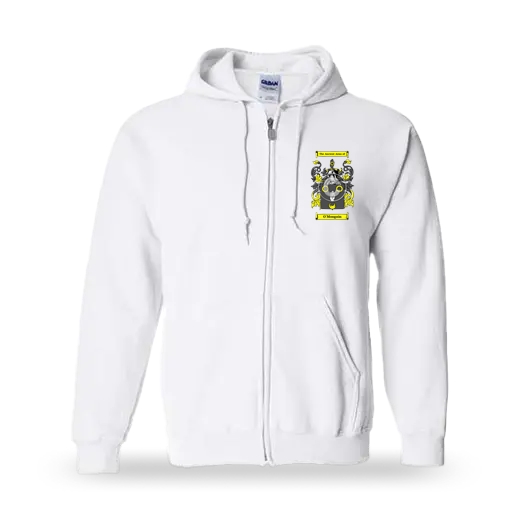 O'Mongain Unisex Coat of Arms Zip Sweatshirt - White