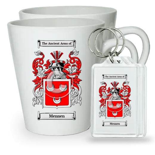 Mennen Pair of Latte Mugs and Pair of Keychains