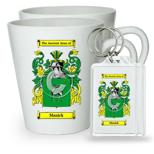 Manick Pair of Latte Mugs and Pair of Keychains