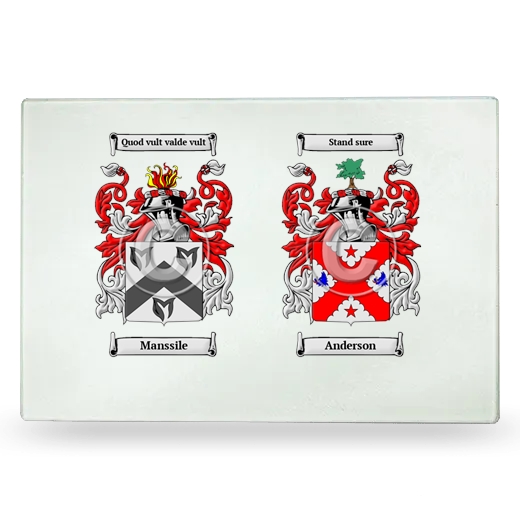 Double Coat of Arms Glass Cutting Board