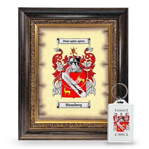 Mansberg Framed Coat of Arms and Keychain - Heirloom