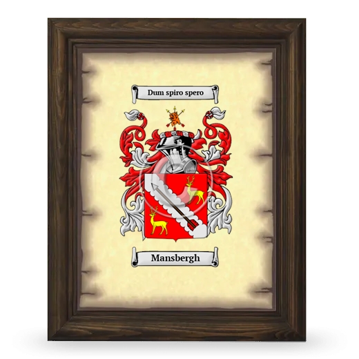 Mansbergh Coat of Arms Framed - Brown