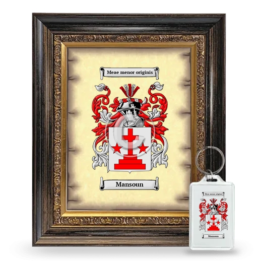 Mansoun Framed Coat of Arms and Keychain - Heirloom