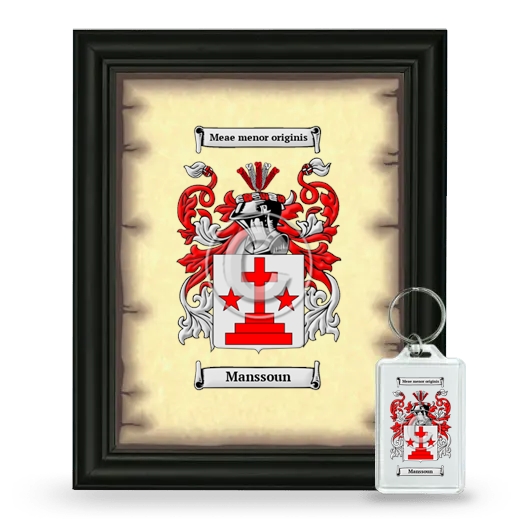 Manssoun Framed Coat of Arms and Keychain - Black