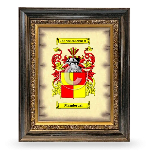 Manderval Coat of Arms Framed - Heirloom