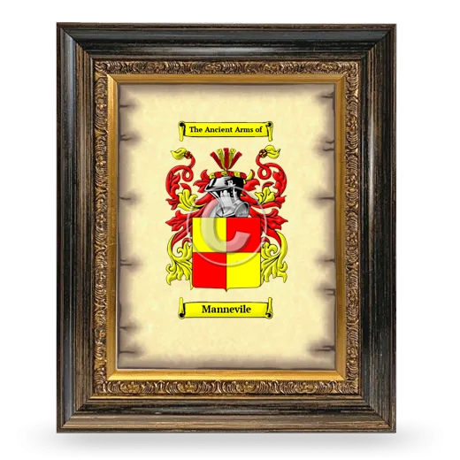 Mannevile Coat of Arms Framed - Heirloom