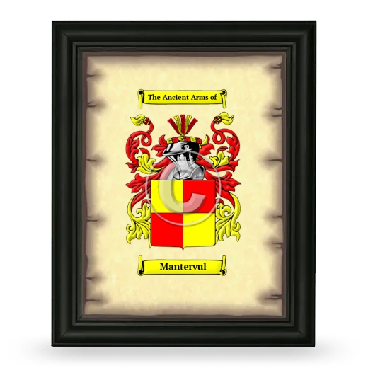 Mantervul Coat of Arms Framed - Black