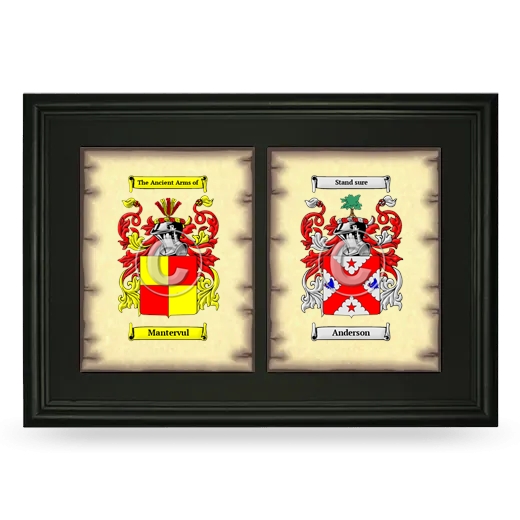 Double Coat of Arms Framed - Black