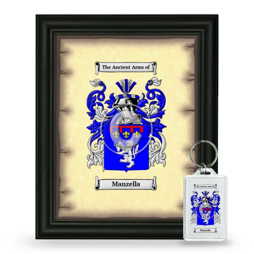 Manzella Framed Coat of Arms and Keychain - Black