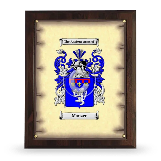 Manzer Coat of Arms Plaque