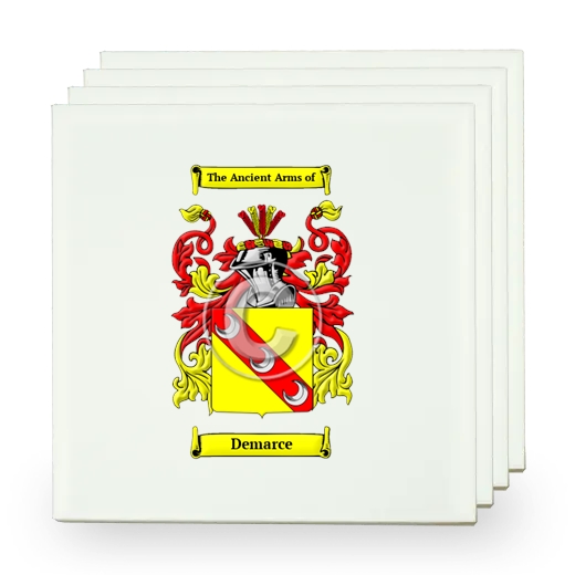 Demarce Set of Four Small Tiles with Coat of Arms