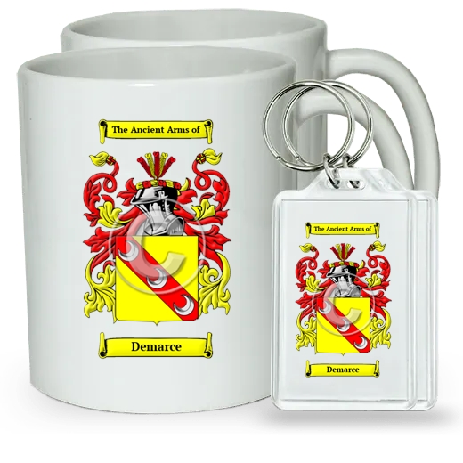 Demarce Pair of Coffee Mugs and Pair of Keychains