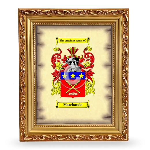 Marchande Coat of Arms Framed - Gold