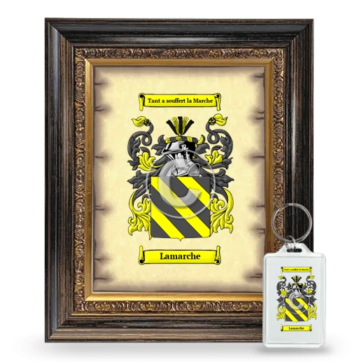 Lamarche Framed Coat of Arms and Keychain - Heirloom
