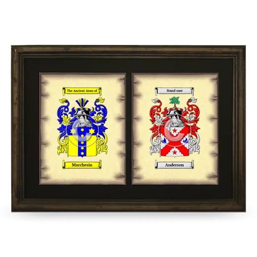 Double Coat of Arms Framed - Brown