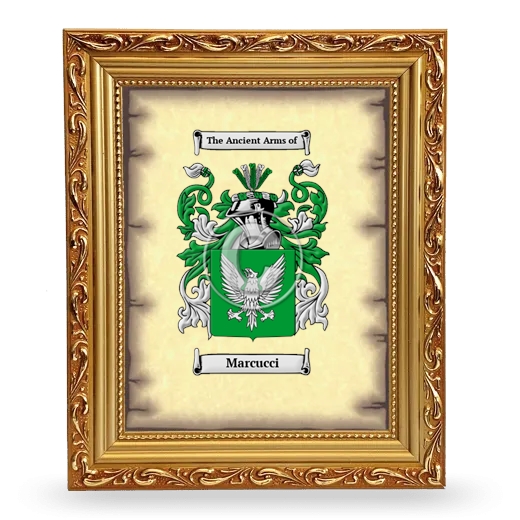 Marcucci Coat of Arms Framed - Gold