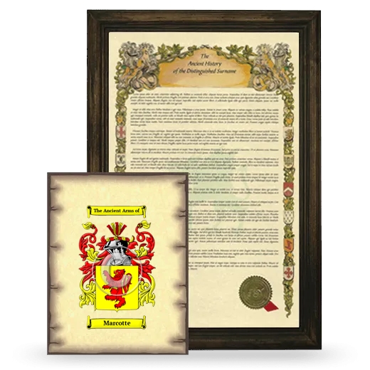 Marcotte Framed History and Coat of Arms Print - Brown
